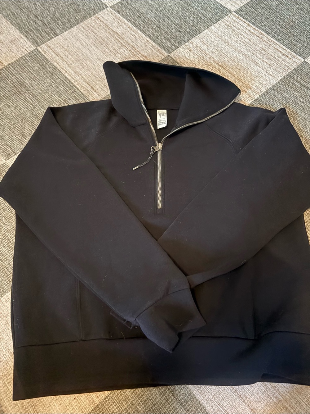 SPANX AirEssentials SM Black Half-Zip Woman’s Pullover Sweater